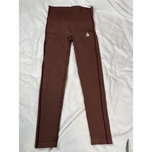 Ryderwear Women's Brown Scrunch Butt Leggings 7/8 Length Compression Sz Sm